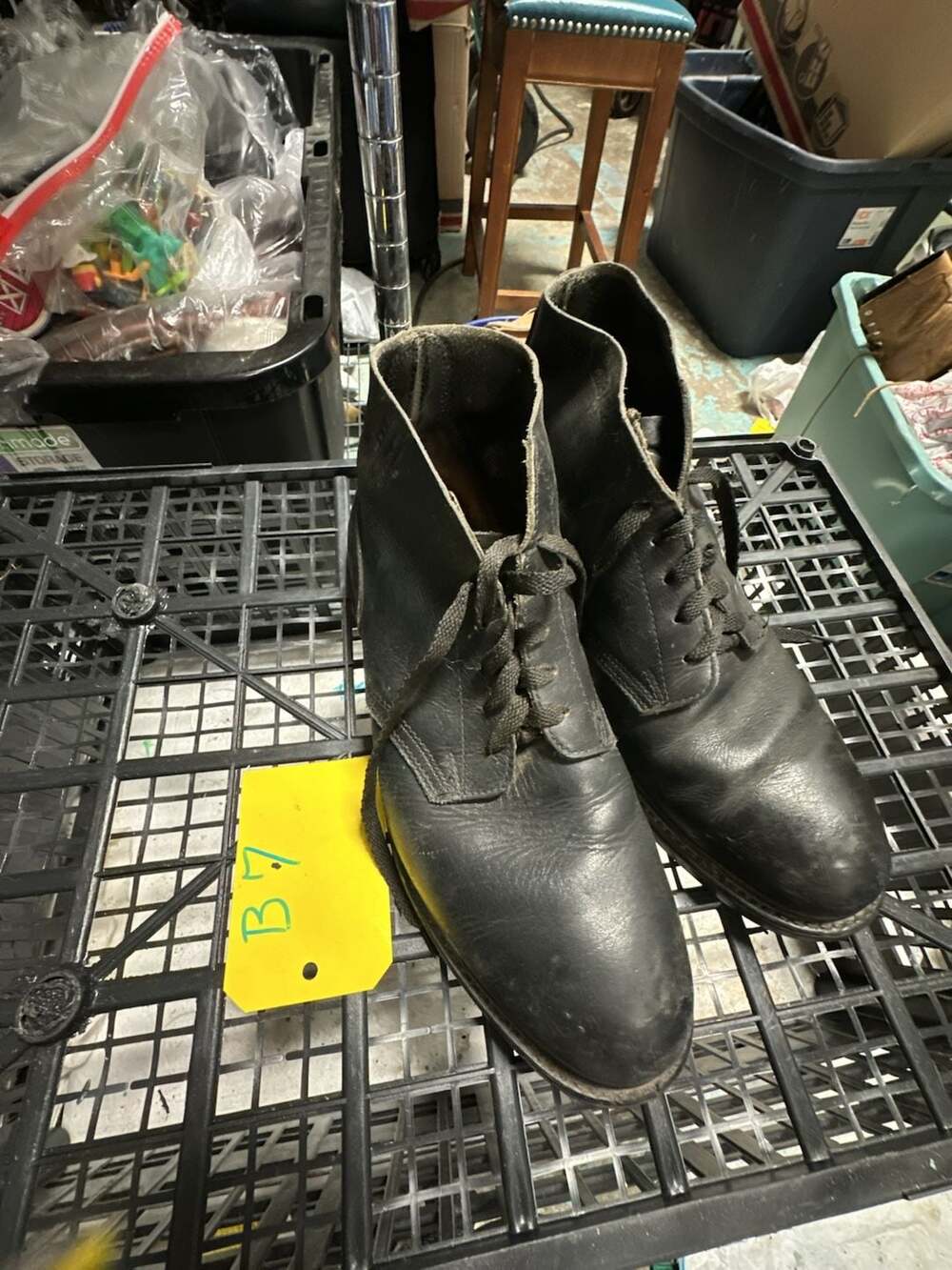 Vintage US Military Service Boots Black Leather 9.5R